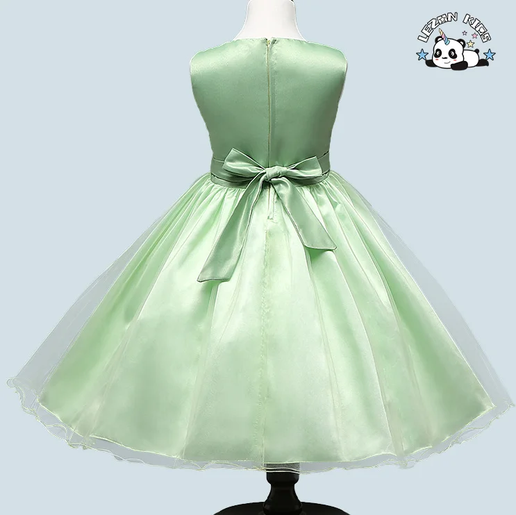 LEZONKIDS - Custom Girl Christmas Clothing Sequin Flower Sleeveless Tulle Costume Evening Dress